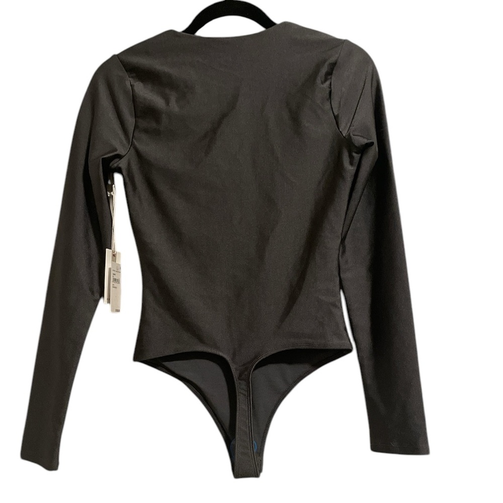 NWT Good American Disco High Shine Compression Bodysuit Chrome Size 1 Small - Picture 4 of 7